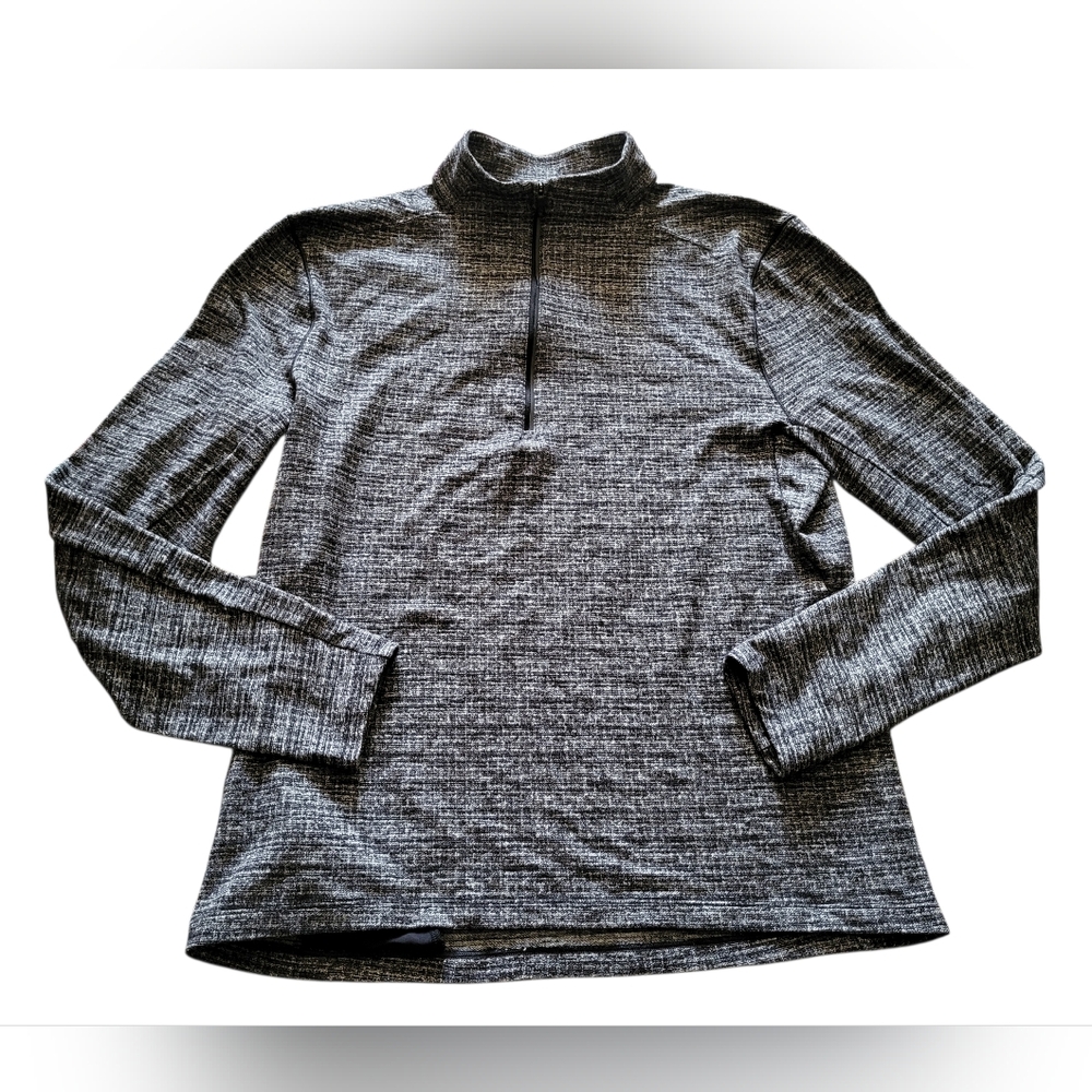 Pre-owned Lululemon Mens M Surge Warm 1/4 Zip Heathered Gray Pullover Top Active